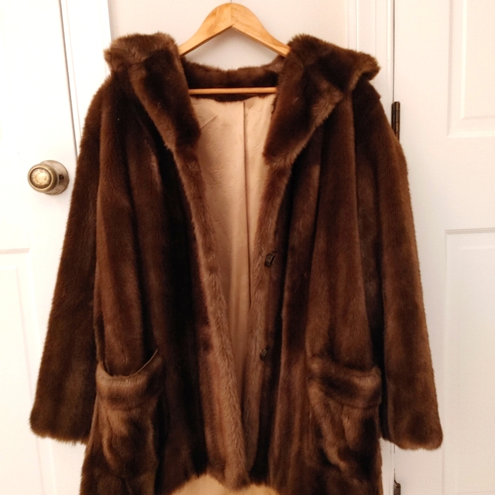 Vintage Mincara Faux Fur Coat